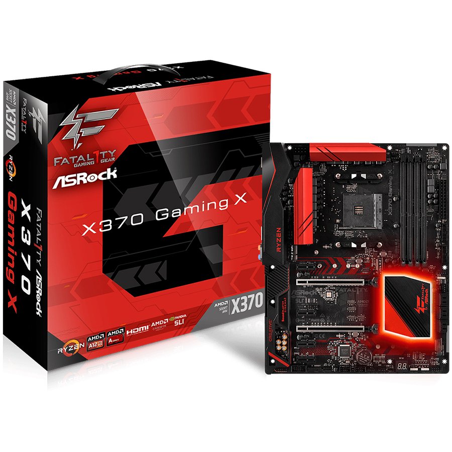 Main Board Desktop ASROCK X370_GAMING_X ASROCK Main Board Desktop AM4 X370 (SAM4, 4xDDR4,2xPCI 3.0x16, 4xPCI Ex1, SATA III,M2,USB3.0,USB3.1,GLAN) ATX Retail