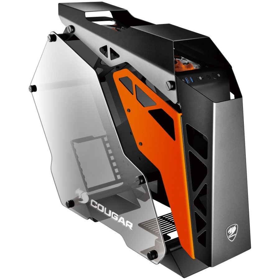 PC Chassis COUGAR GAMING CG385LMR00001 Chassis COUGAR CONQUER Mid-Tower,Aluminum Alloy,Mini ITX/MicroATX/ATX, USB 3.0x2 Mic x1,Audio x1,COUGAR CFD 120mm LED fan x3,Cable Management, 7 Expansion slots,Tempered glass side panel-Both sides,Dimension(WxHxD) 2