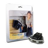 USB Hub CANYON CNR-USBHUB6 CANYON CNR-USBHUB6 USB hub with 1.5 meter extension USB cable and 5V 2.1A AC adapter, Черен/Сив